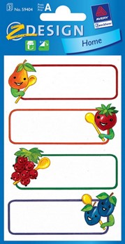 Z-Design 59404, Home - Haushaltsetiketten aus beschriftbarem Papier Motiv Frucht+Kochlöffel, 3 Bögen