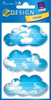 Z-Design 59560, School - Vorgestaltete Buchetiketten aus beschriftbarem Papier, Motiv Wolke, 3 Bögen