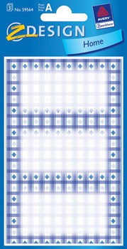 Z-Design 59564, Home - Haushaltsetiketten, Motiv Karo blau, 3 Bogen