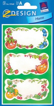 Z-Design 59568, Home - Haushaltsetiketten, Motiv witzige Früchte, 3 Bogen