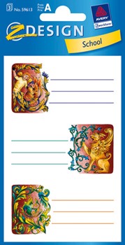 Z-Design 59613, School - Buchetiketten Sticker, Motiv Feen, beglimmert, 3 Bogen