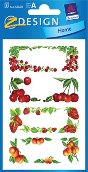 Z-Design 59638, Home - Haushaltsetiketten Sticker, Motiv Fruchtrahmen, 3 Bogen