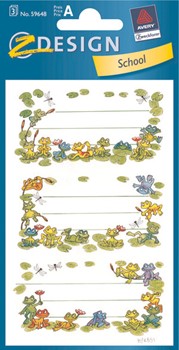 Z-Design 59648, School - Buchetiketten, Motiv Froschkönig, Goldprägung, 2 Bogen