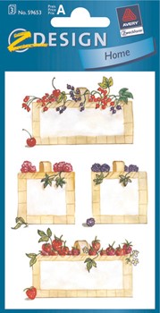 Z-Design 59653, Home - Haushaltsetiketten Sticker, Motiv Fruchtkörbe, 3 Bogen