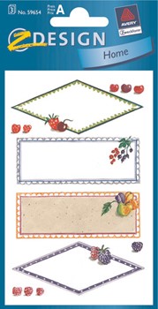 Z-Design 59654, Home - Haushaltsetiketten Sticker, Motiv Raute + Rahmen, 3 Bogen