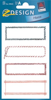 Z-Design 59655, Home - Haushaltsetiketten Sticker, Motiv Rahmen + Kordel, 3 Bogen