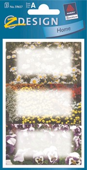 Z-Design 59657, Home - Haushaltsetiketten Sticker, Motiv Blumenwiese, 3 Bogen
