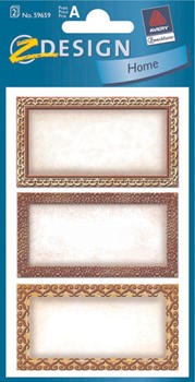 Z-Design 59659, Home - Haushaltsetiketten Sticker, Motiv Rahmen modern, geprägt, 2 Bogen