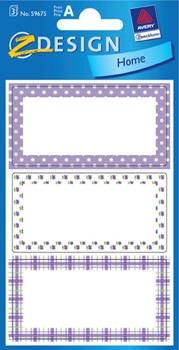 Z-Design 59675, Home - Haushaltsetikett, lila Punkte, 3 Bogen