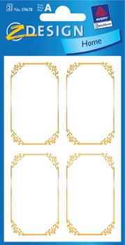 Z-Design 59678, Home - Haushaltsetikett, gold, geprägt, 2 Bogen