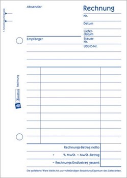 Avery Zweckform 705, Rechnungen ohne Durchschlag mit Mikroperforation, A6, 50 Blatt