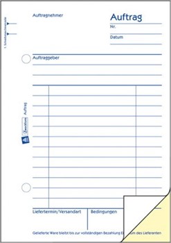 Avery Zweckform 748, Auftrag 2. Blatt ohne Perforation zum Verbleib im Buch, A6, 2x50 Blatt
