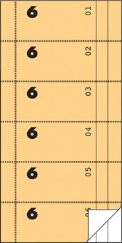 Avery Zweckform 836, Bonbuch, 300 Bons mit Kellner-Nr. 6 orange, 1. und 2. Blatt bedruckt, 105 x 198 mm, 2x 50 Blatt
