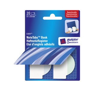 Avery Zweckform 8364, Haftnotiz-Register Blue Waves, runde Sichtreiter, 51x38 mm, pastellblau, grün, 20 Stück