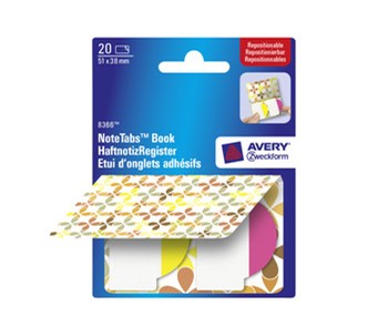 Avery Zweckform 8366, Haftnotiz-Register Yellow Squares, runde Sichtreiter, 51x38 mm, gelb, pink, 20 Stück