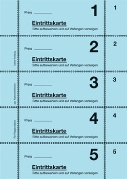 Avery Zweckform 865, Eintrittskarten 1-500 = 1 Buch, farbig sortiert, A6, 500 Stück