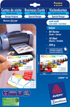 Avery Zweckform C32030-10 Premium-Visitenkarten, Spezialdesign mit 2 ...