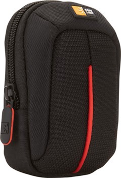 Case Logic DCB301K, Kompaktkamera-Tasche, Nylon, schwarz/rot