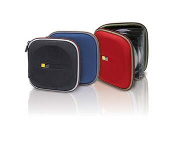 Case Logic EVW24, CD/DVD-Ordner, Nylon, schwarz, rot oder blau, 24 CDs oder DVDs