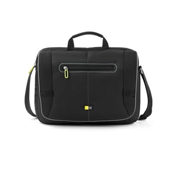 Case Logic PNM214, Notebook-Messenger-Tasche, Nylon, schwarz/grün, 35,8 cm (14,1")
