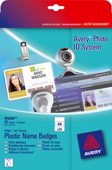 Avery Zweckform W5000, Plastikkarten-Ausweise für Inkjetdrucker weiss 85x54mm, 25 Stück, einseitig bedruckbar