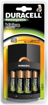Duracell DUR001534, Charger CEF14  Ladegerät mit 2AA + 2AAA Akkus