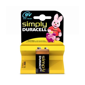 Duracell DUR005778, Simply Alkaline Batterie, 9V, 1 Stück