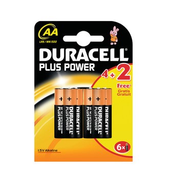 DURACELL PLUS Power Batterien, AA 4+2 Pack (Duracell DUR018044)
