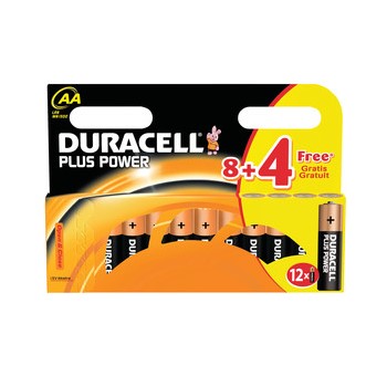 DURACELL PLUS Power Batterien, AA 8 + 4 Pack (Duracell DUR018167)