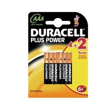 DURACELL PLUS Power Batterien, AAA 4+2 Pack (Duracell DUR018754)
