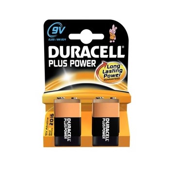DURACELL PLUS Power Batterien, 9V 2er Pack (Duracell DUR019287)