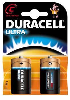 Duracell DUR038011, Ultra M3 Alkaline Batterien, Baby C, 2 Stück