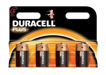 Duracell DUR038172, Plus Alkaline Batterien, Baby C, 1,5V, 4er Pack