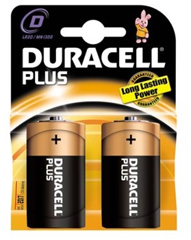 Duracell DUR038189, Plus Alkaline Batterien, Mono D, 2 Stück
