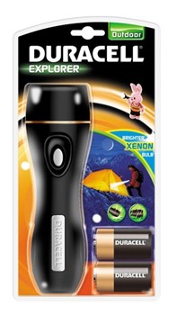 Duracell DUR050389, Outdoor Explorer Taschenlampe, inkl. 2 D Batterien, 150m Reichweite, 1 Stück