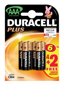 Duracell DUR083813, BONUS-AKTION Plus Alkaline Batterien, Micro AAA, 4 + 2 Stück