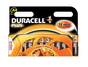 Duracell DUR090347, Plus Alkaline Batterien, Mignon AA, 1,5V, 12er Pack