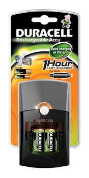 Duracell DUR203396, 1h Fast Charger CEF26  Ladegerät mit 2AA+2AAA Akkus