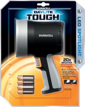 Duracell DUR204126, Daylite LED-Tough Spotlight, inkl. 4 AA Batterien, 31 Lumen, 149m Reichweite, 1 Stück