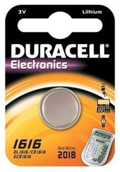 Duracell DUR774678, Elektronik-Batterie 1616, 3V, 55 mAh, Lithium, 1 Stück
