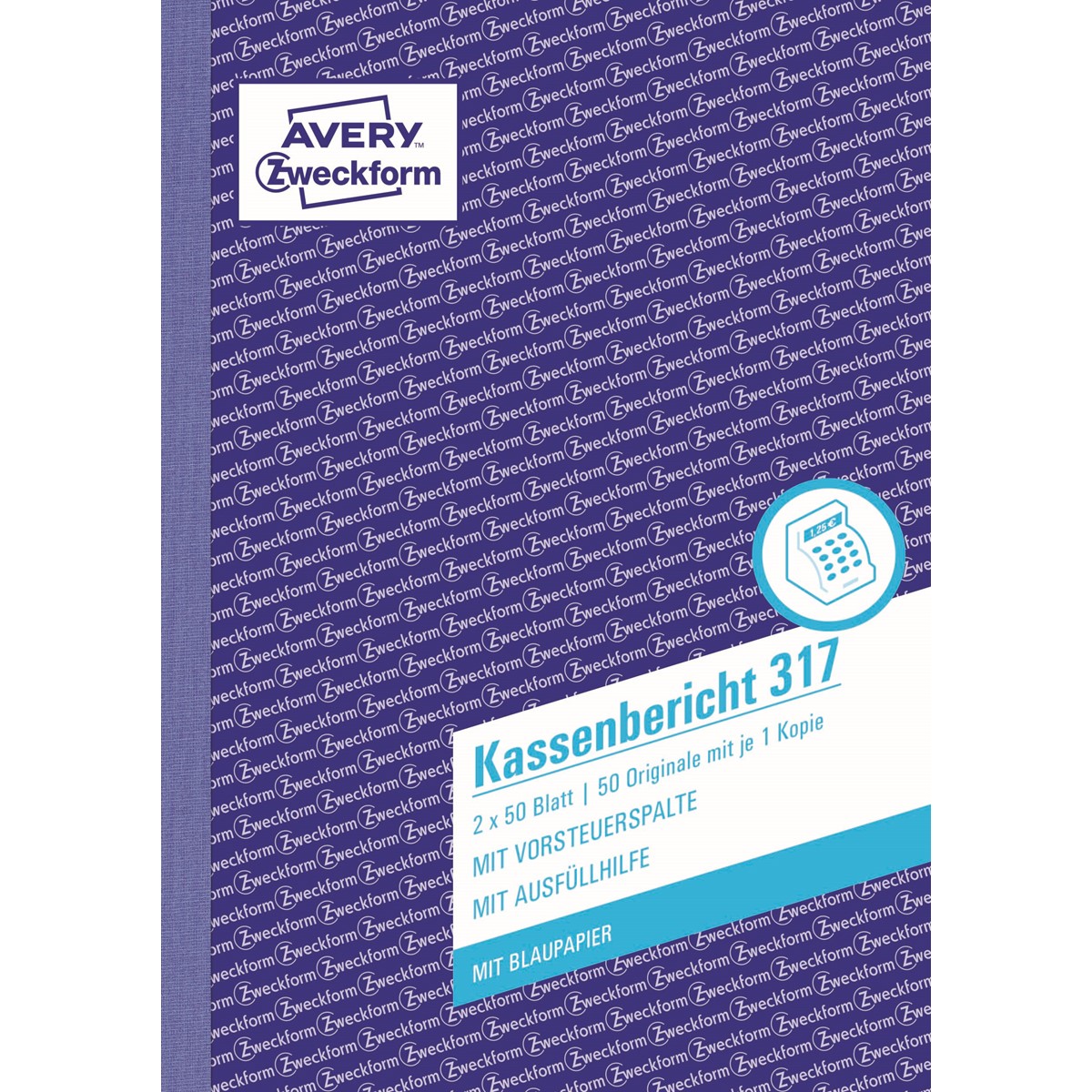 Avery Zweckform 317 Kassenbericht A5 2x50 Blatt Kassenbuch Formular Buch NEU 