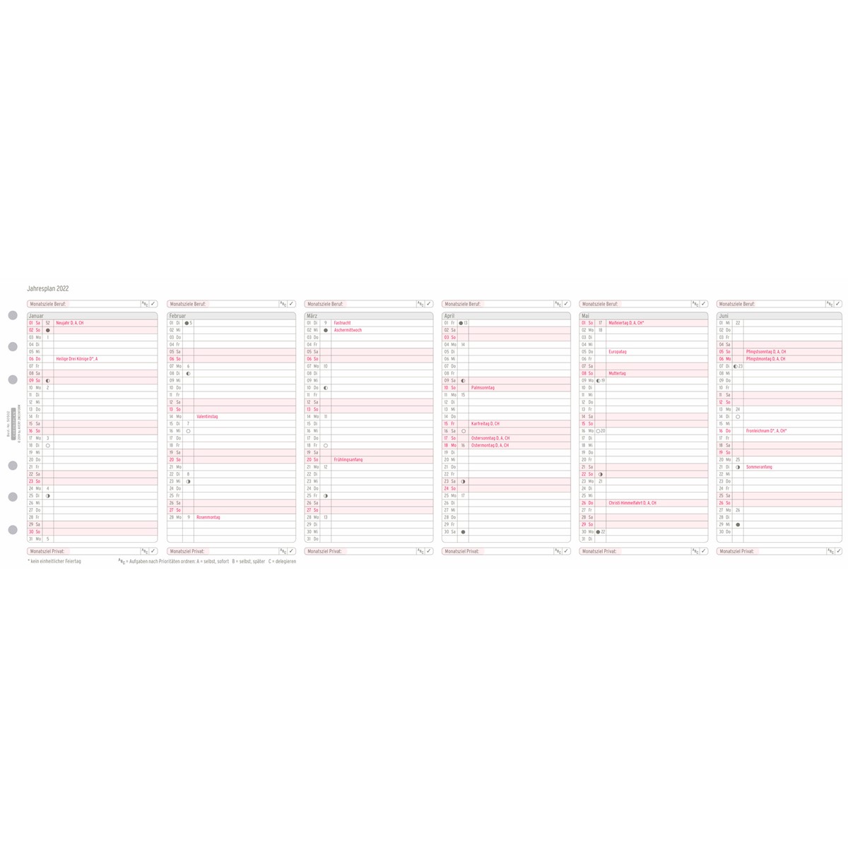 Avery Zweckform 50502 Chronoplan Jahresplan  Midi 2022 