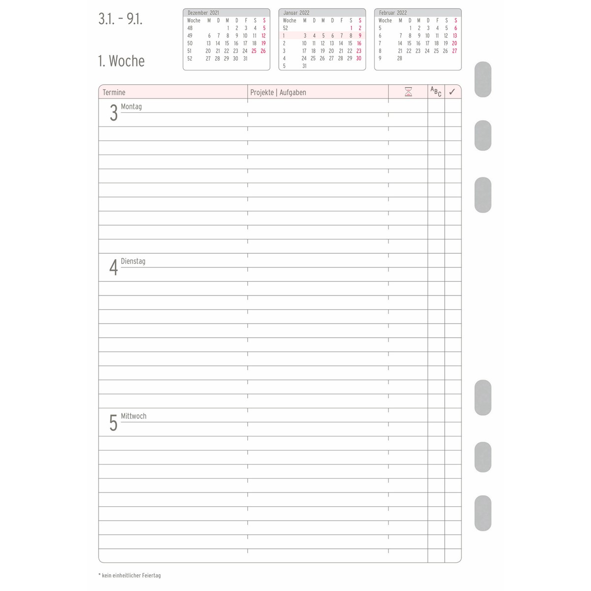 Chronoplan 50942 Buchkalender Kalendarium 2022 im A5 Format 135x210mm und mit 