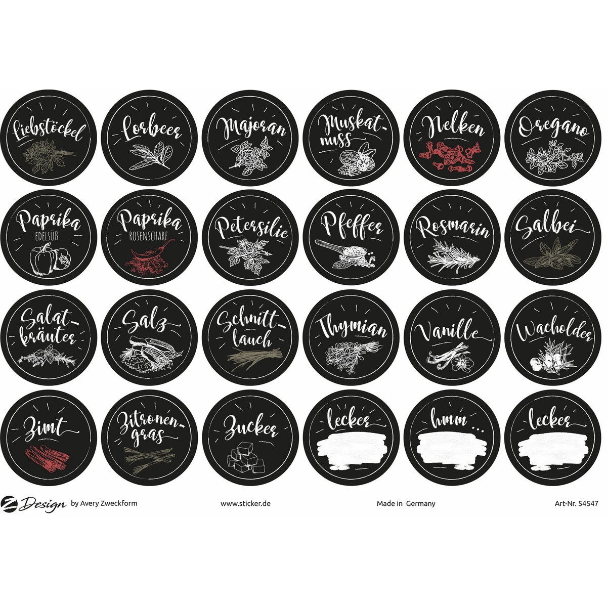 Avery Zweckform 54547 Papier Sticker 