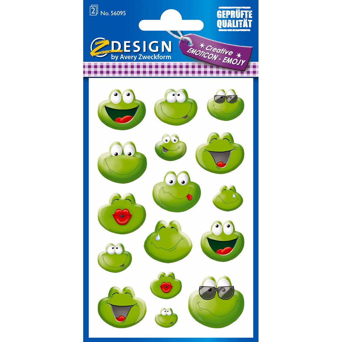 Z-Design 56095 Papier Sticker Emoticon Frosch