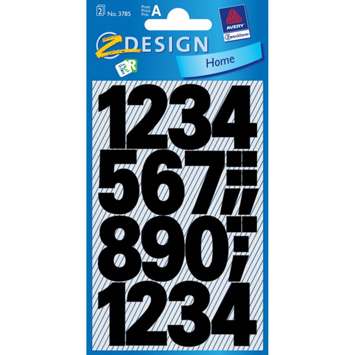 Z-Design 3785 Zahlen Etiketten, schwarz