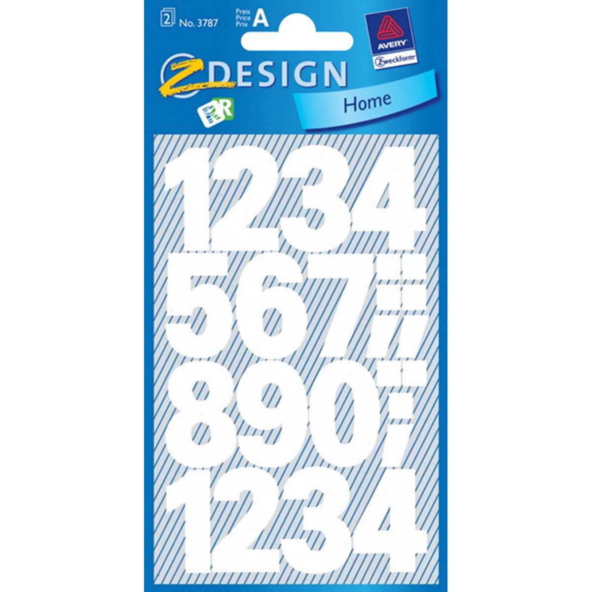Z-Design 3787 Zahlen Etiketten, weiß