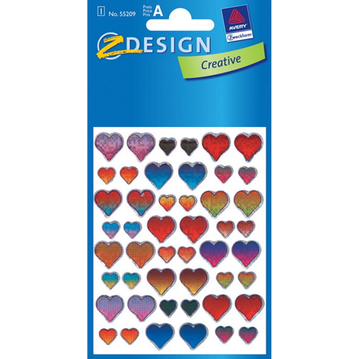 Z-Design 55209 3D Sticker Herzen, 3D Effekt