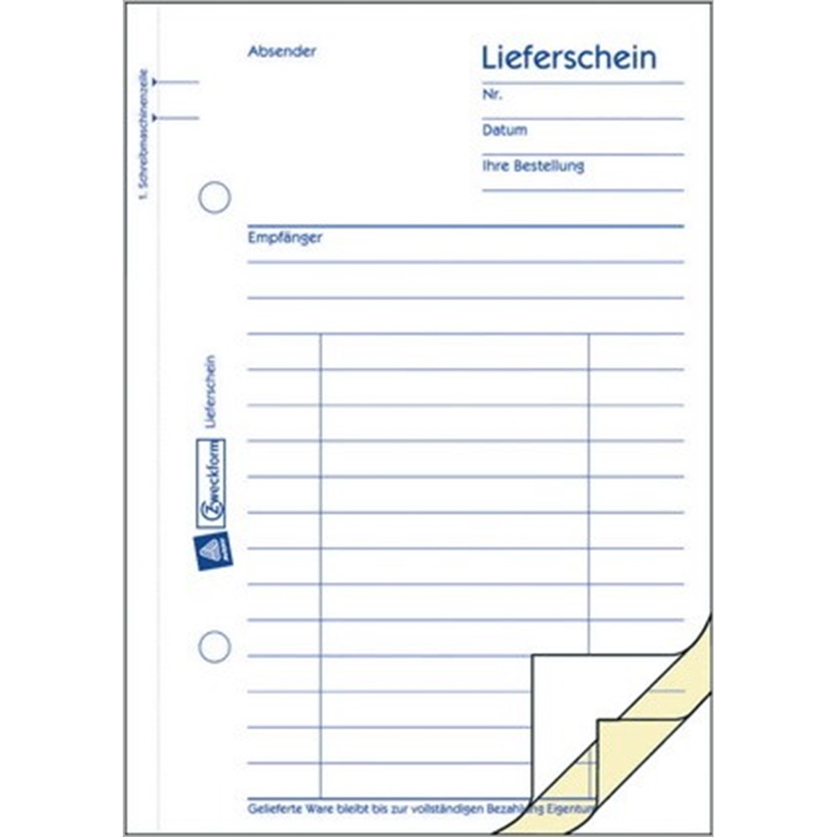 AVERY Zweckform Lieferscheinbuch Lieferschein Weiß/rosa 726