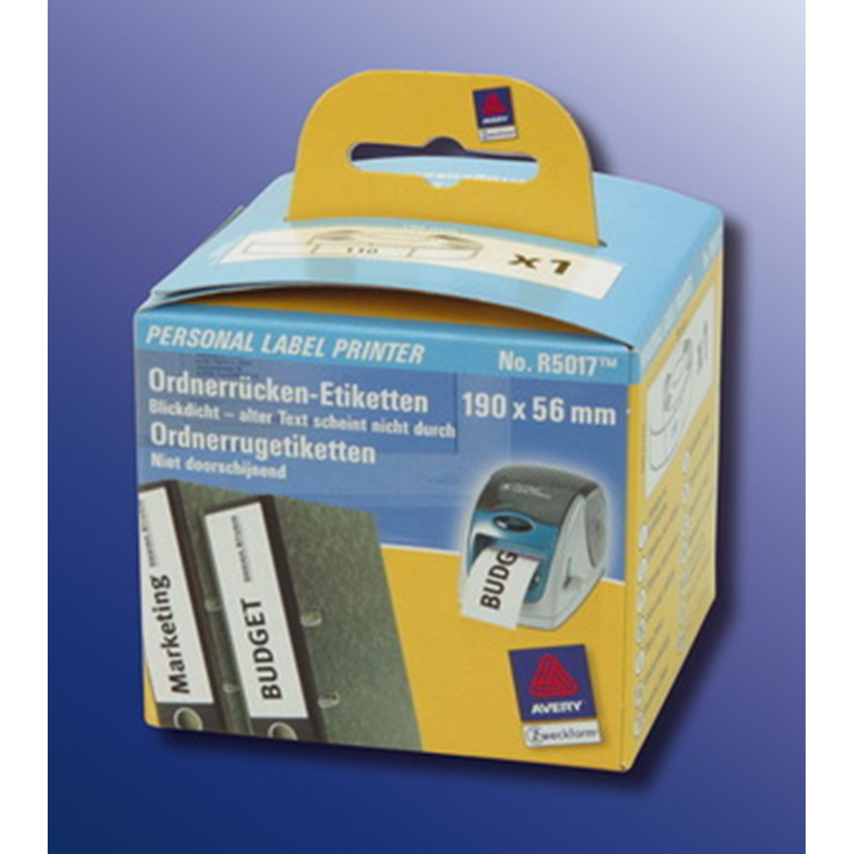 Avery Zweckform R5017 OrdnerEtiketten für Personal Label Printer 190x56 mm